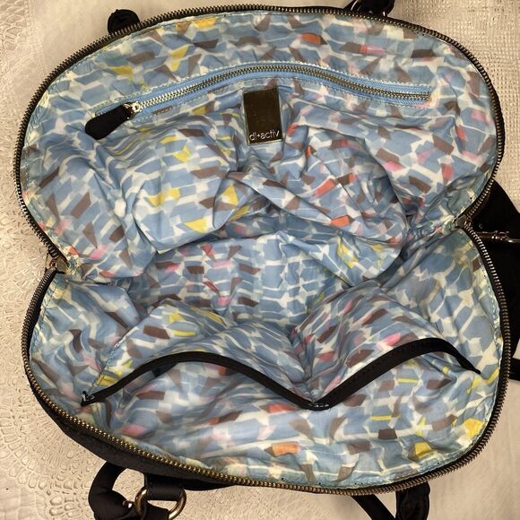 Anthropologie DL + ACTIV Bag Black Gold Zippers Shoulder Crossbody Gym Workout - Picture 5 of 15